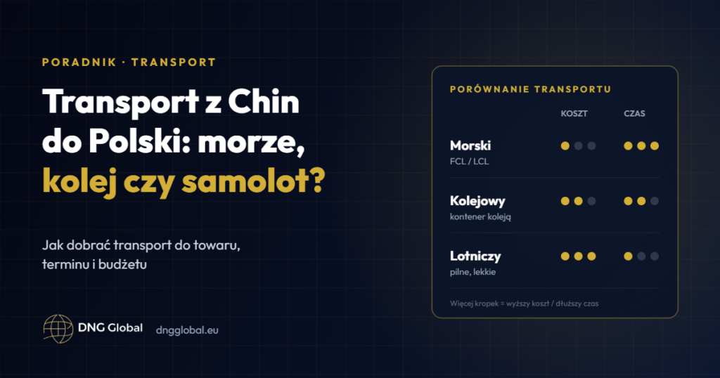 Transport z Chin do Polski – porównanie transportu morskiego, kolejowego i lotniczego